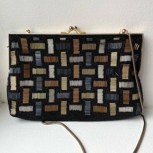Carolyne Barton Vintage Beaded Crossbody Shoulder Bag